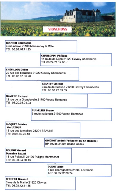 Liste vignerons